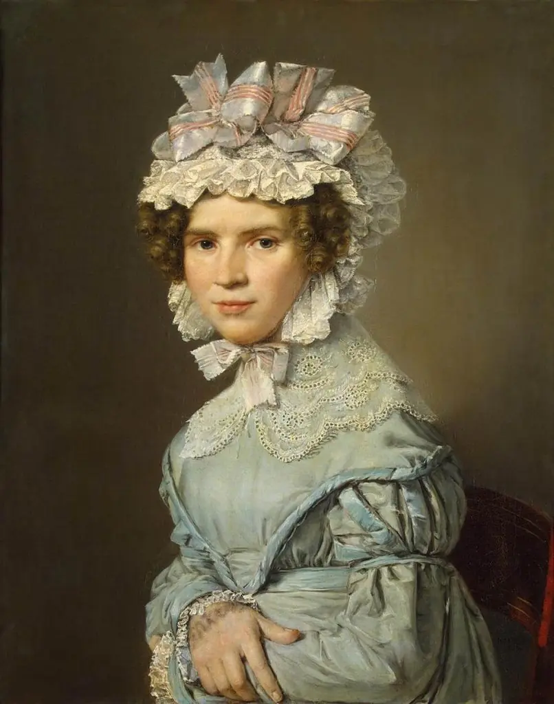 Portrait of a Lady in Blue Dress, by Christian Albrecht Jensen