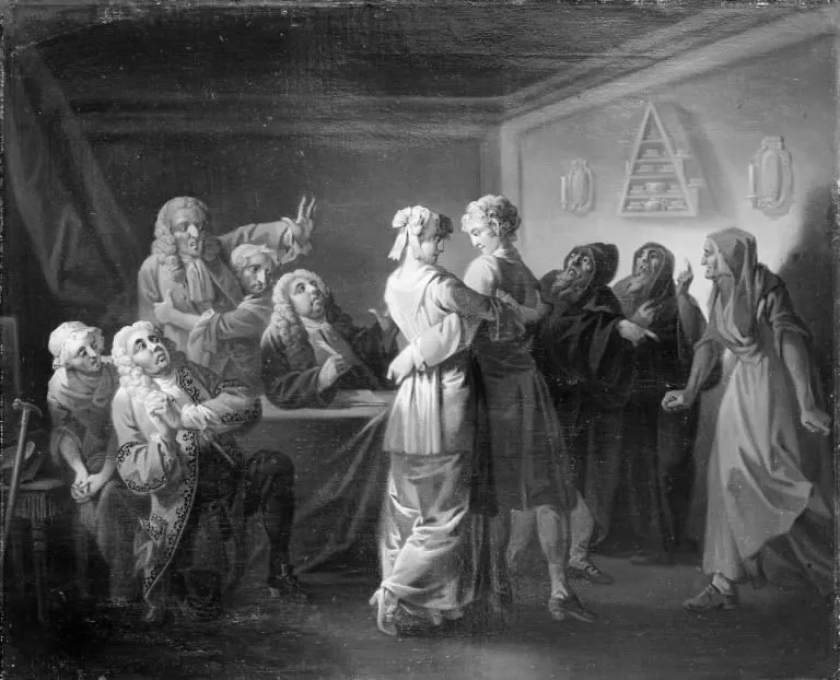 Pernilles korte Frøkenstand, III akt, 7. scene, by Christian August Lorentzen, oil, 1798