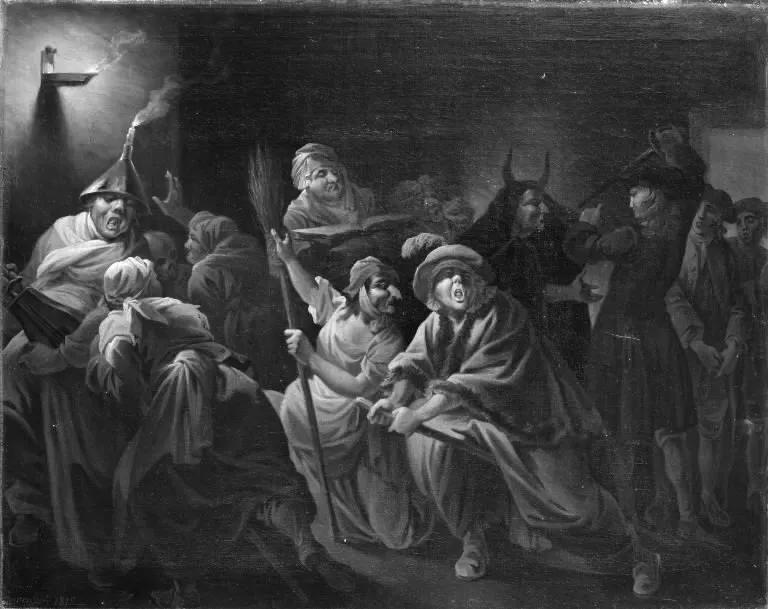 Uden Hoved og Hale, II akt, 2. scene, by Christian August Lorentzen, oil, 1815