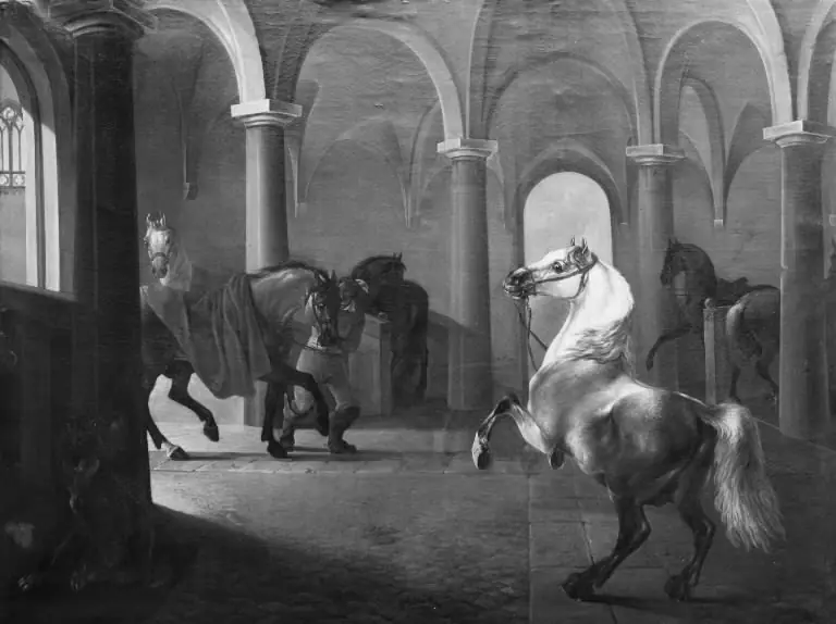En hestestald, by Christian David Gebauer