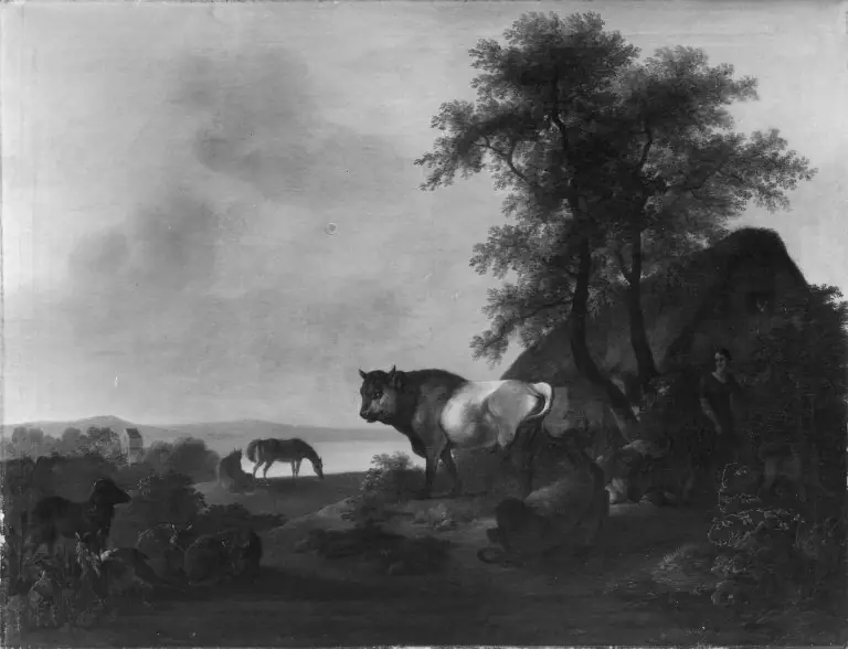 Kvæg i et landskab, by Christian David Gebauer