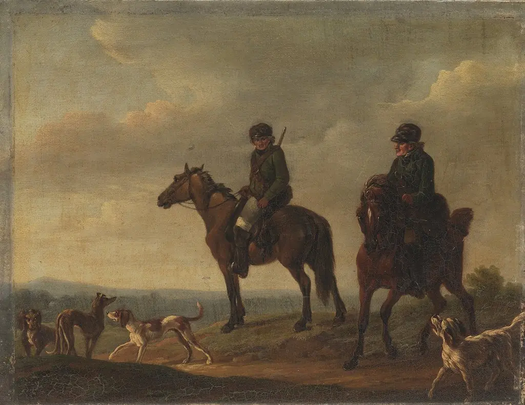 To jægere til hest, by Christian David Gebauer