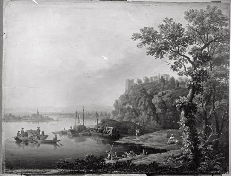 Rhine Landscape, by Christian Georg Schütz, oil