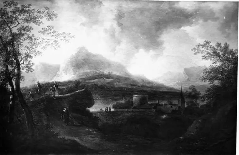 Landscape with lake, by Christian Hilfgott Brand