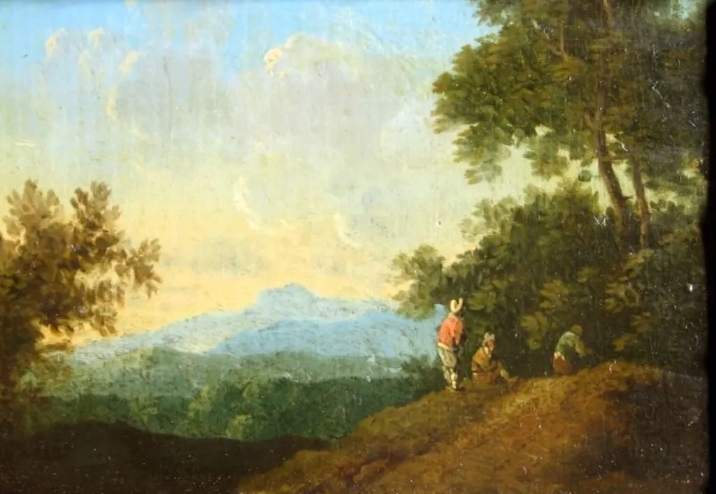 Mic peisaj deluros; pandant: Mic peisaj cu copaci, by Christian Hülfgott Brand, unspecified