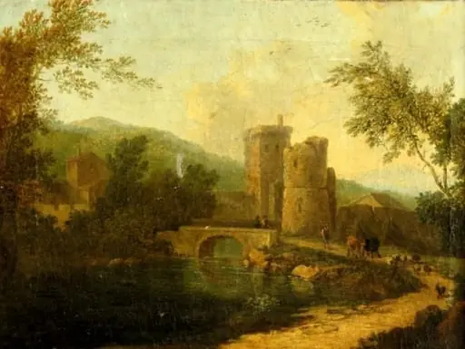 Peisaj cu turnuri și pod, by Christian Hülfgott Brand
