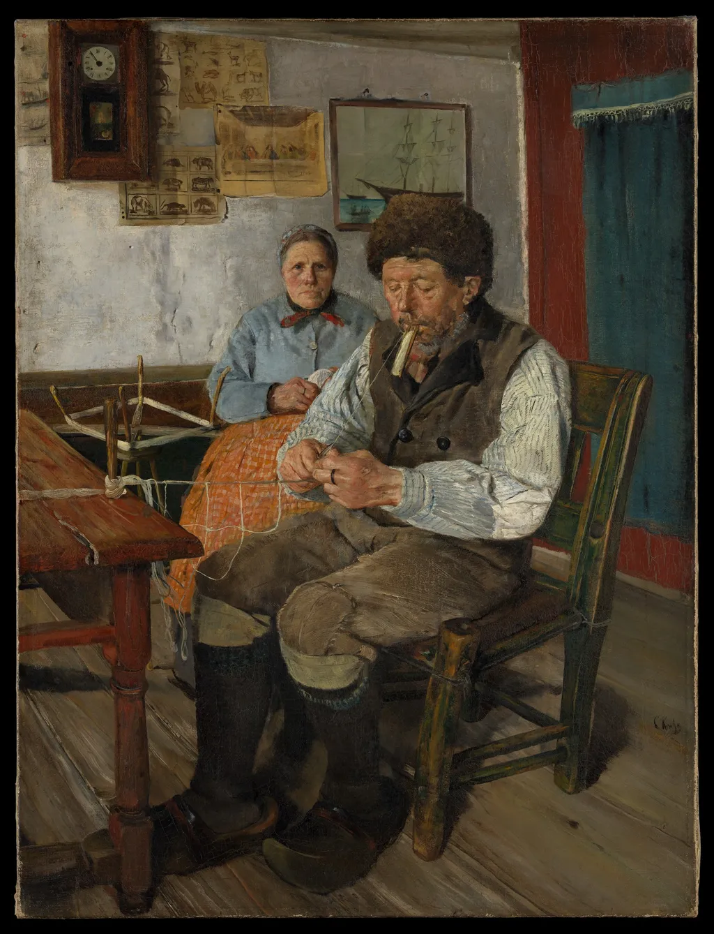 The Net Mender (Garnbinderen), by Christian Krohg, oil, 1890