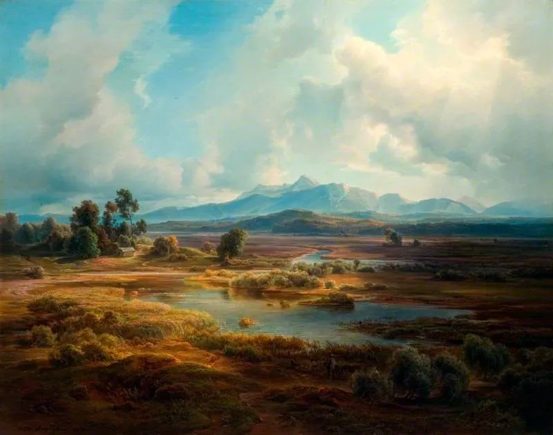 Alpine Landscape, by Christian Morgenstern, oil, 1847
