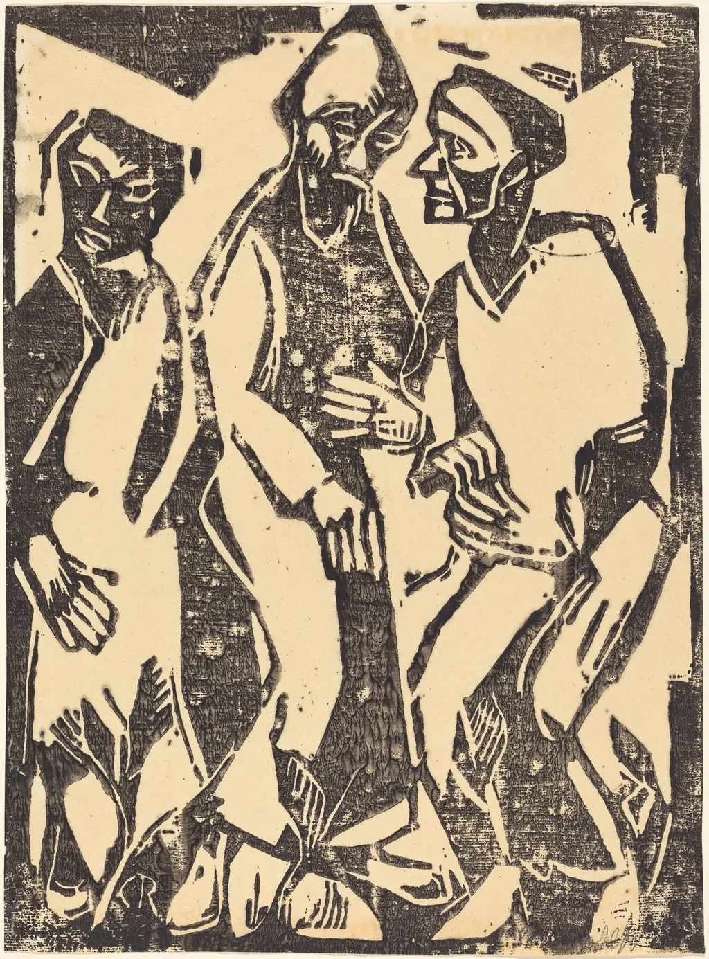 Deliberation (Beratung), by Christian Rohlfs, ink, 1913