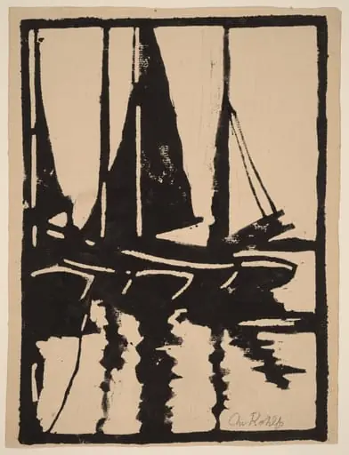 Sailboats in the Harbor, by Christian Rohlfs