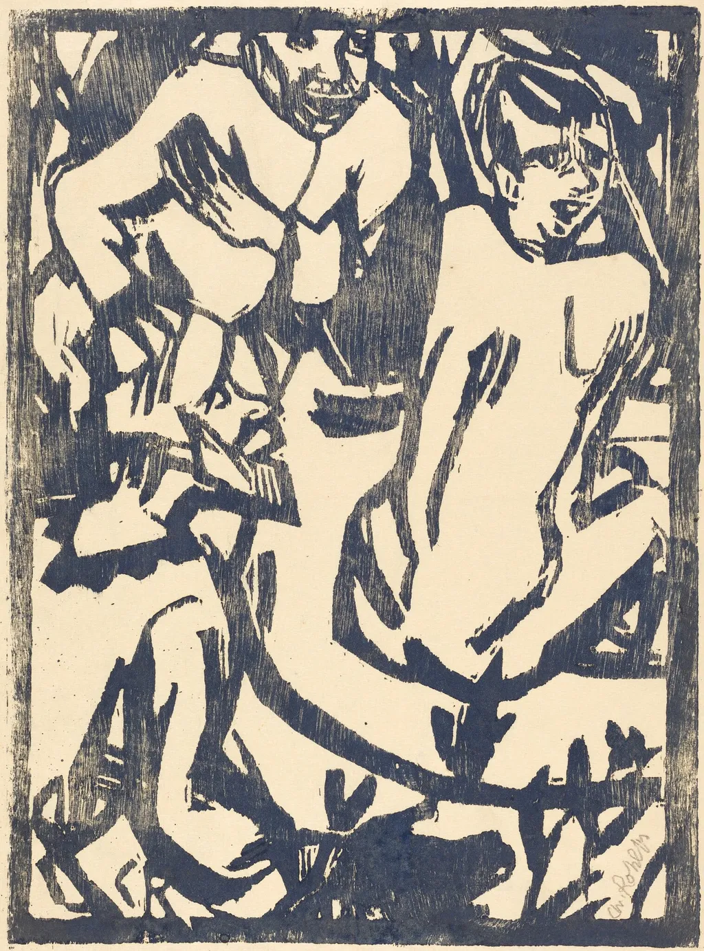 Susanna and the Elders, by Christian Rohlfs, ink, 1916