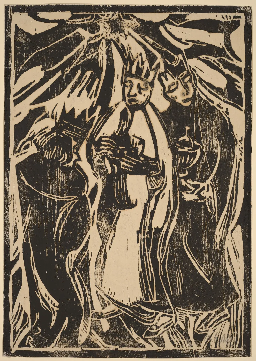 The Magi, by Christian Rohlfs, ink, 1910