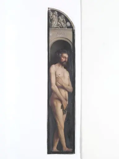 Copy of a detail from the Ghent Altarpiece, Adam, by Hubert and Jan van Eyck in the church of St Bavon, Ghent., by Christian Schultz
