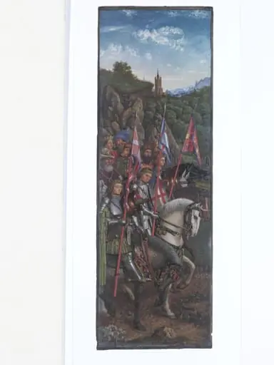 Copy of a detail of the Ghent Altarpiece, Knights of Christ, by Hubert and Jan van Eyck in the church of St. Bavon, Ghent., by Christian Schultz