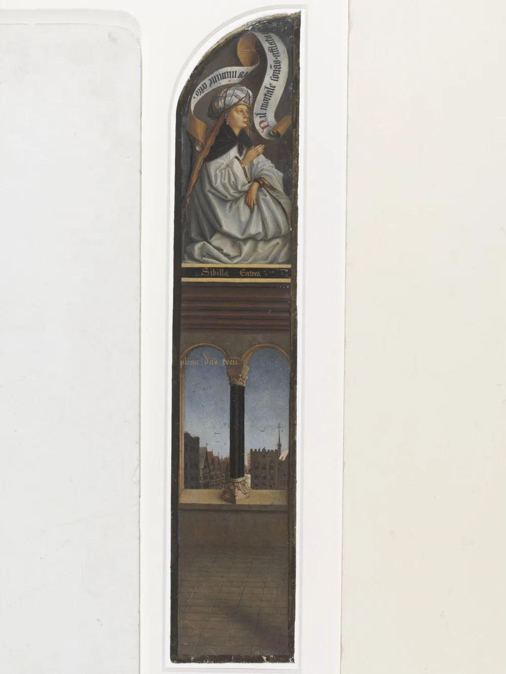 Copy of a detail of the Ghent Altarpiece, Sibyl of Erythrae, by Hubert and Jan van Eyck in the church of St Bavon, Ghent., by Christian Schultz, watercolor, 1864