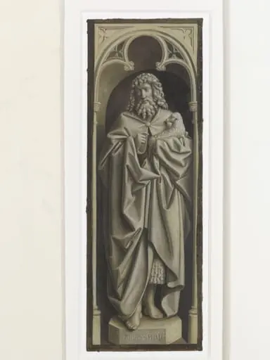 Copy of a detail of the Ghent Altarpiece, St John the Baptist by Hubert and Jan van Eyck in the church of St Bavon, Ghent., by Christian Schultz