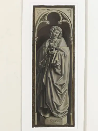 Copy of a detail of the Ghent Altarpiece, St John the Evangelist, by Hubert and Jan van Eyck in the church of St Bavon, Ghent., by Christian Schultz
