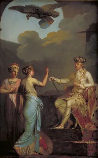 Christian VII Uniting the Ducal with the Royal Part of Holstein in 1767, by Nicolai Abildgaard