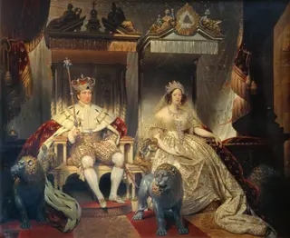 Christian VIII (1786-1848) and Queen Caroline Amalie (1796-1881) in Coronation Robes, by Joseph-Désiré Court