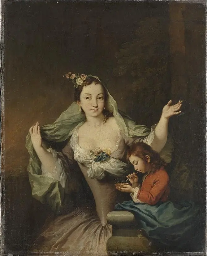 Bildnis einer Dame mit Knaben, by Christian Wilhelm Ernst Dietrich
