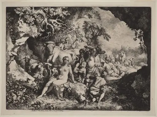 Nymphs Bathing in a Cave, by Christian Wilhelm Ernst Dietrich