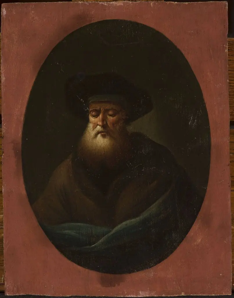 Old man with blue fabric, by Christian Wilhelm Ernst Dietrich