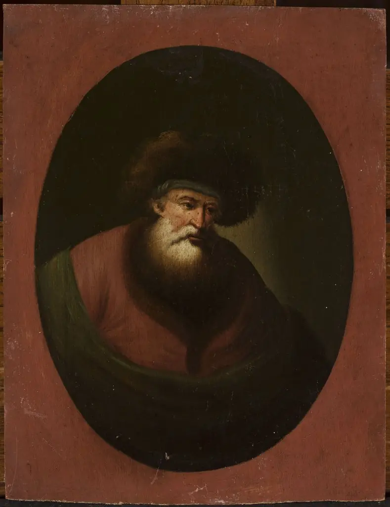 Old man with green fabric, by Christian Wilhelm Ernst Dietrich