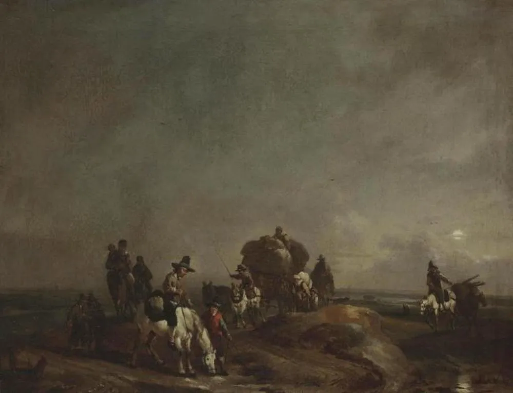 Returning from the Hay Harvest, by Christian Wilhelm Ernst Dietrich, oil, 1731
