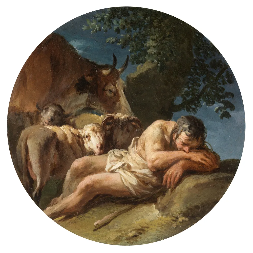 The Sleeping Shepherd, by Christian Wilhelm Ernst Dietrich, unspecified, 1753