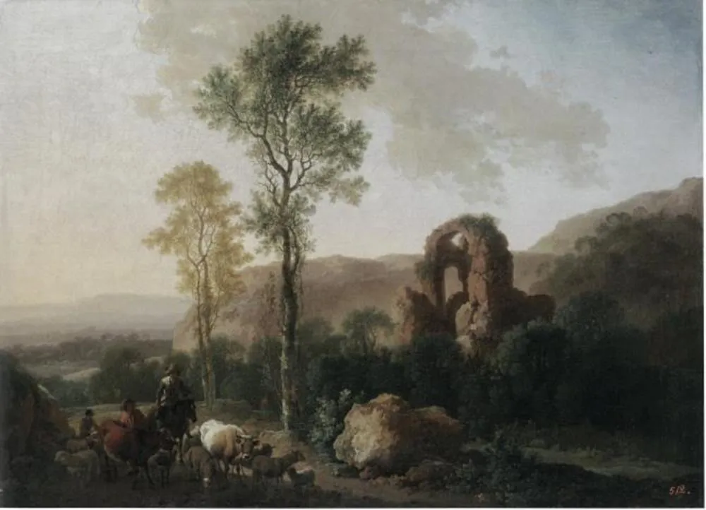 View of the Roman Campagna, by Christian Wilhelm Ernst Dietrich, oil, 1775