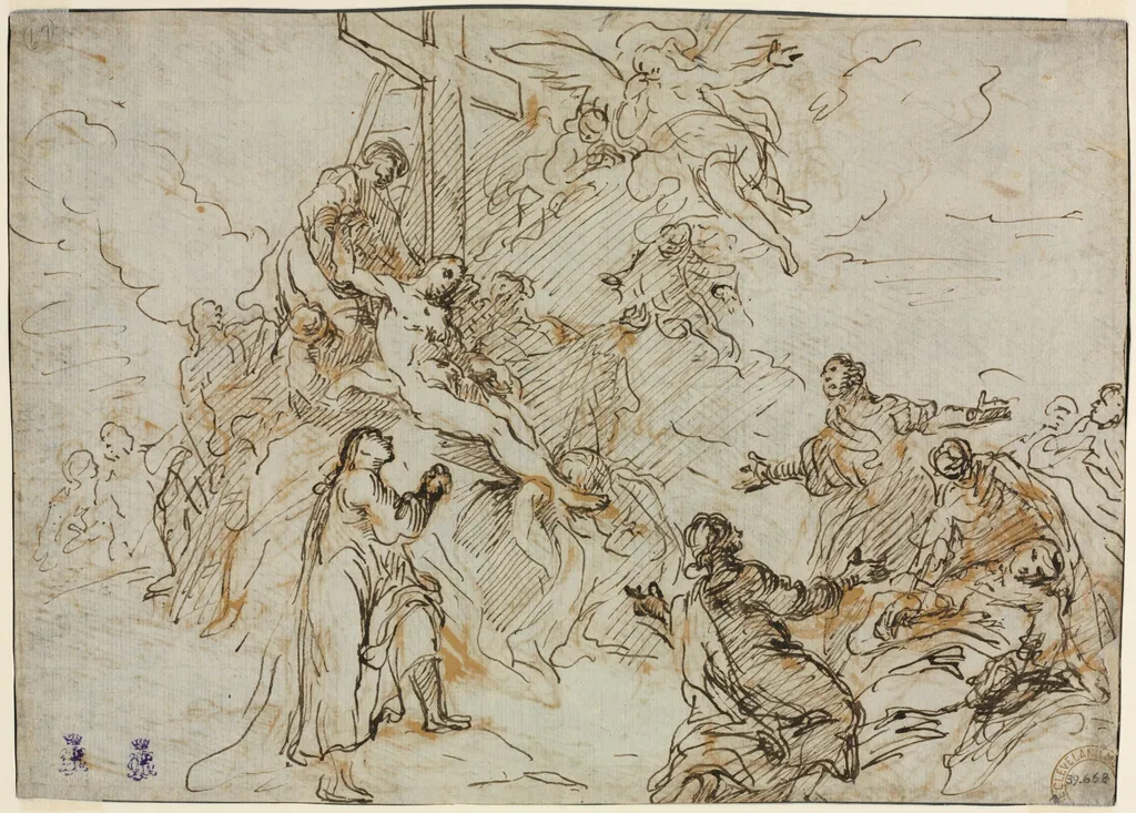 The Deposition (verso), by Christian Winck, 1768