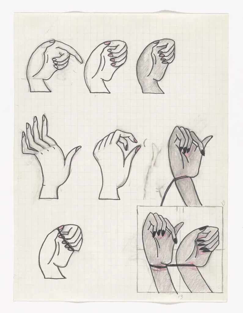 Untitled, by Christina Ramberg, graphite, 1971