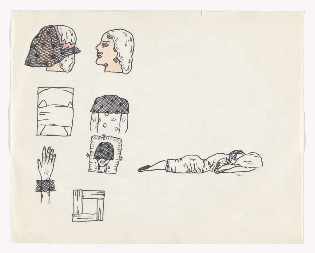 Untitled, by Christina Ramberg, graphite, 1968