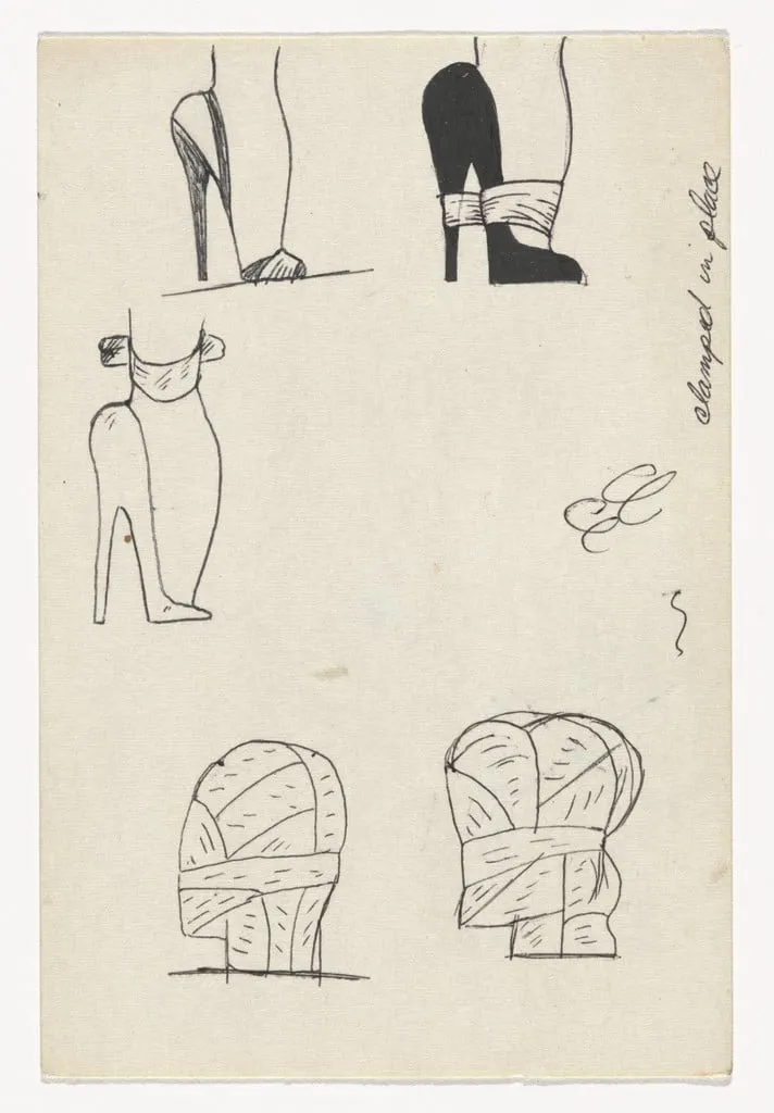 Untitled, by Christina Ramberg, ink, 1970