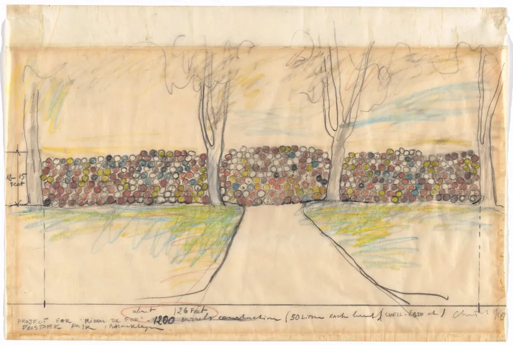 Untitled, by Christo, graphite, 1967
