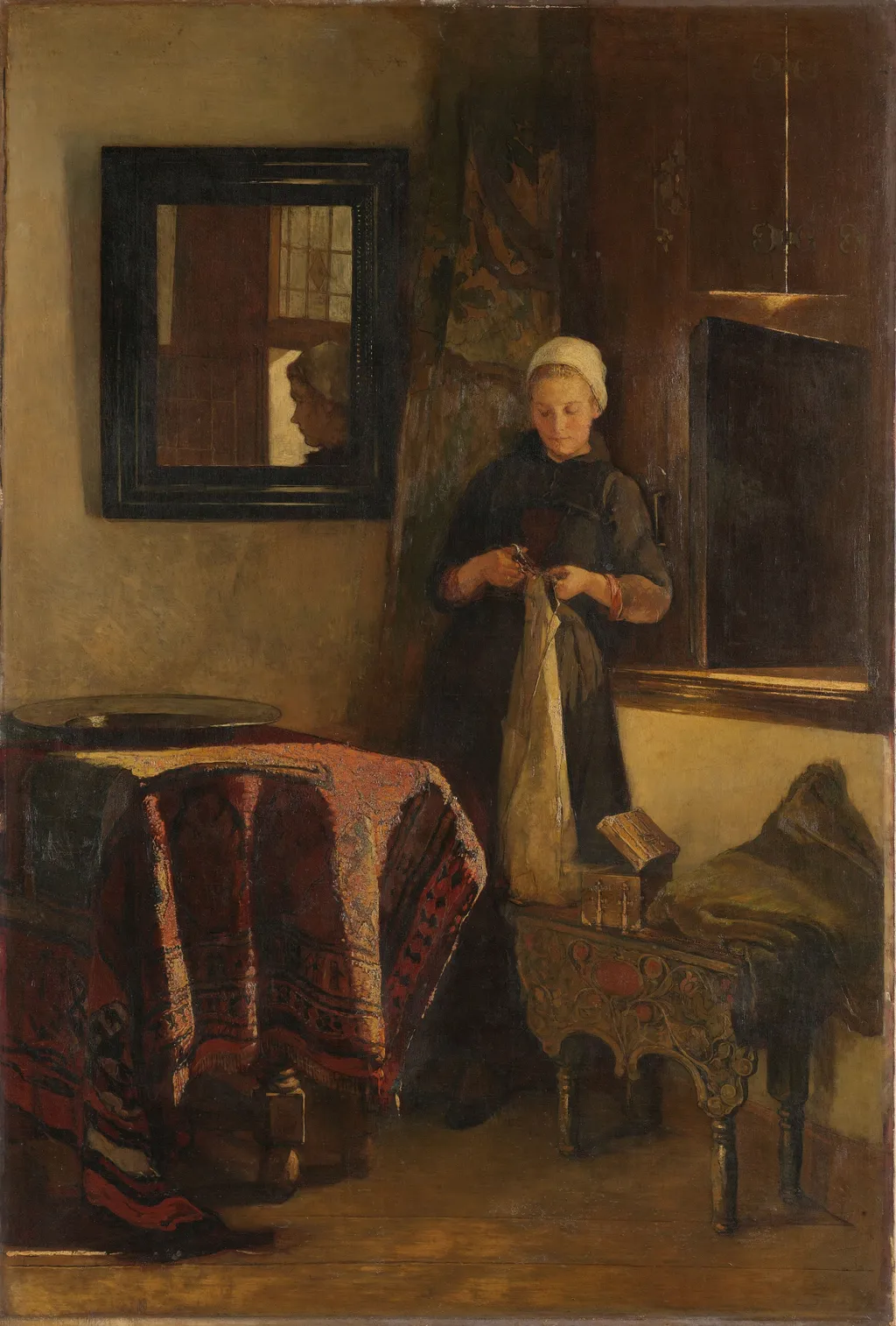 A Sunny Corner, by Christoffel Bisschop, oil, 1850