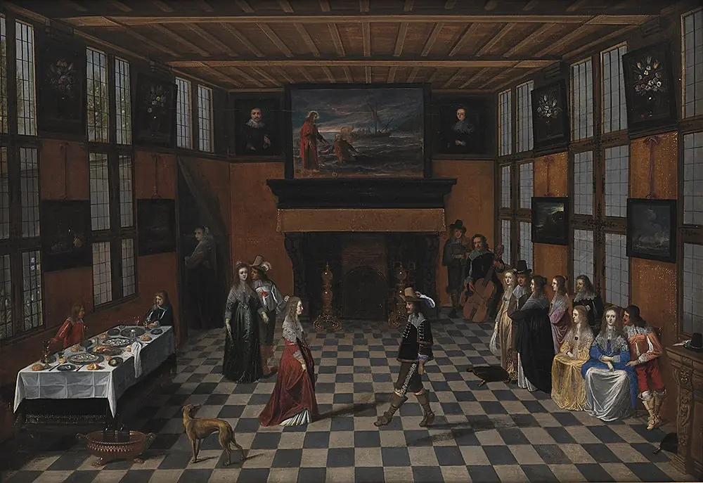 Dancing Party in an Interior, by Christoffel Jacobsz van der Laemen