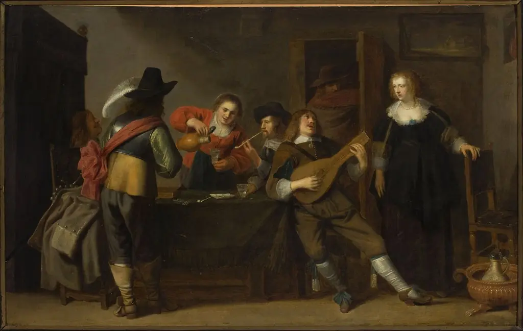 Genre scene – in a tavern, by Christoffel Jacobsz van der Laemen