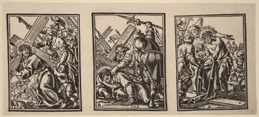 Three Scenes on the Road to Calvary, by Christoffel Jegher