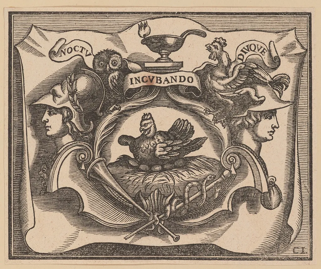 Vignette for the Title Page of C. Peregrino, Principes Hollandiae et Zelandiae, by Christoffel Jegher, ink, 1632