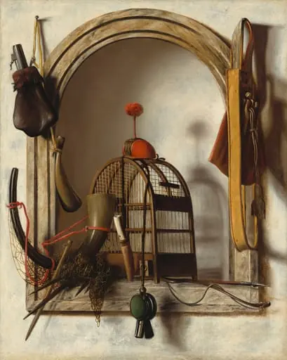 Niche with Falconry Gear, by Christoffel Pierson