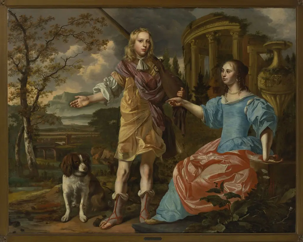 Portrait of a hunter with a lady, by Christoffel Pierson