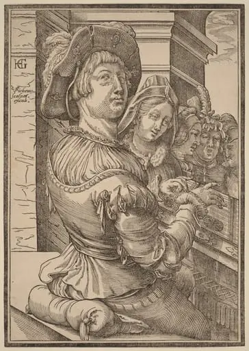 A Young Man Playing a Psalterium, by Christoffel van Sichem I