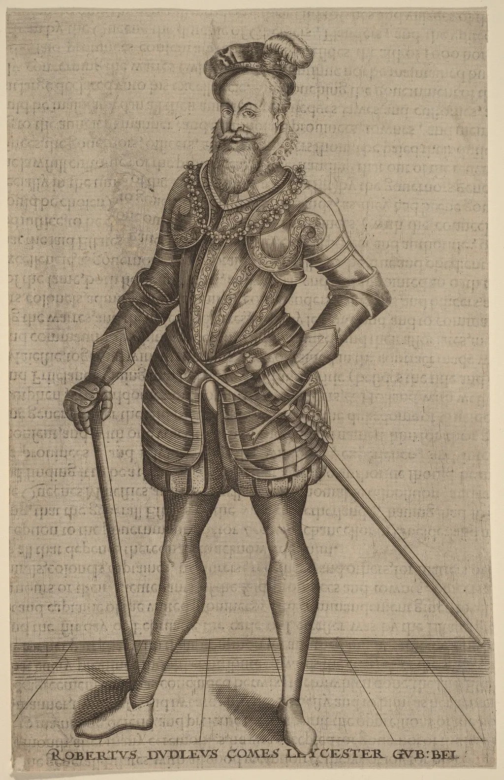 Robert Dudley, Earl of Leicester, by Christoffel van Sichem I, ink, 1585