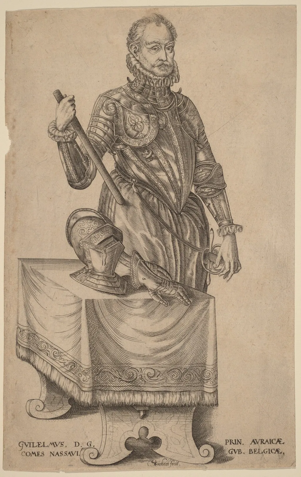 William of Nassau, Prince of Orange, by Christoffel van Sichem I, ink, 1601
