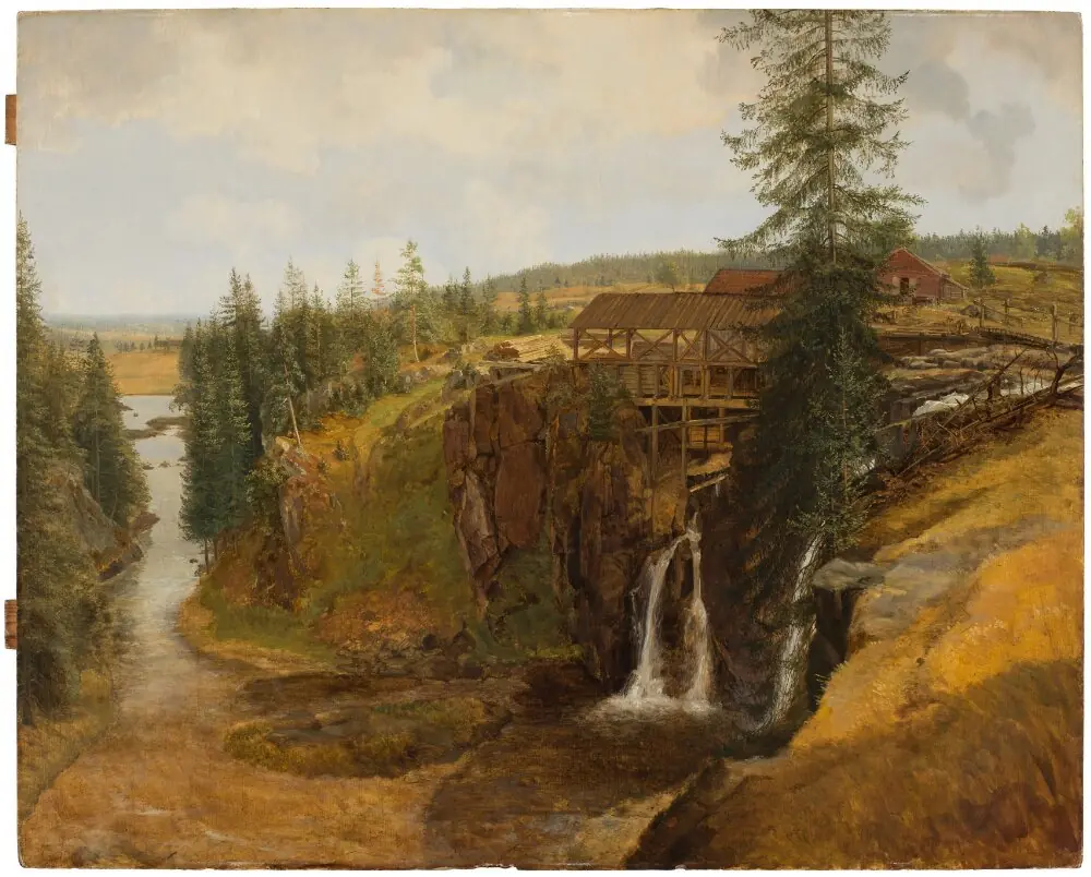 Landscape from Värmland with Sawmill and Stream, by Christoffer Wallroth