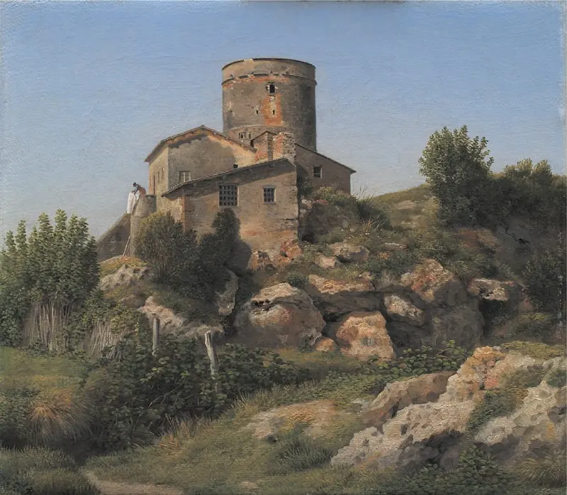 A Building near Tor di Quinto outside Rome, by Christoffer Wilhelm Eckersberg