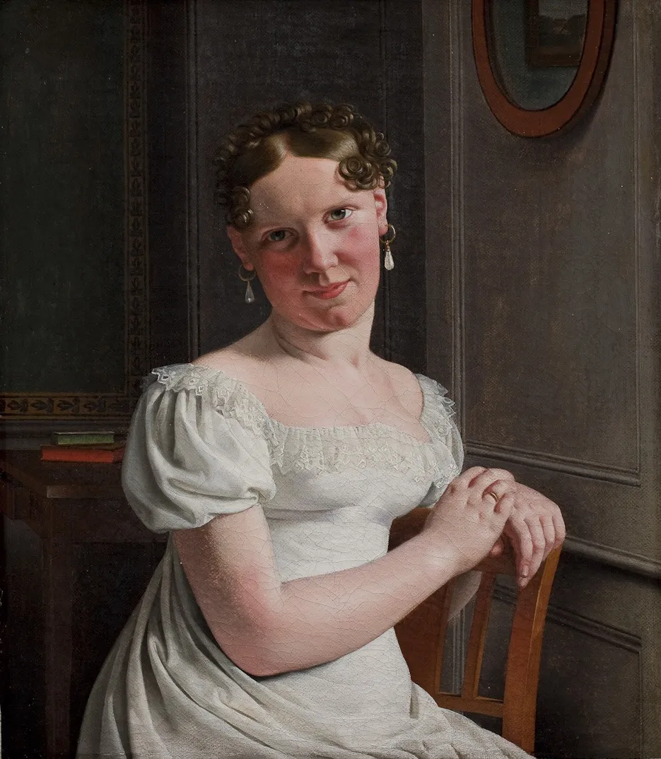 Julie Eckersberg, née Juel, the Artist's Second Wife, by Christoffer Wilhelm Eckersberg, oil, 1817