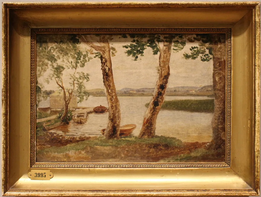 Lake Lyngby, by Christoffer Wilhelm Eckersberg, oil, 1827
