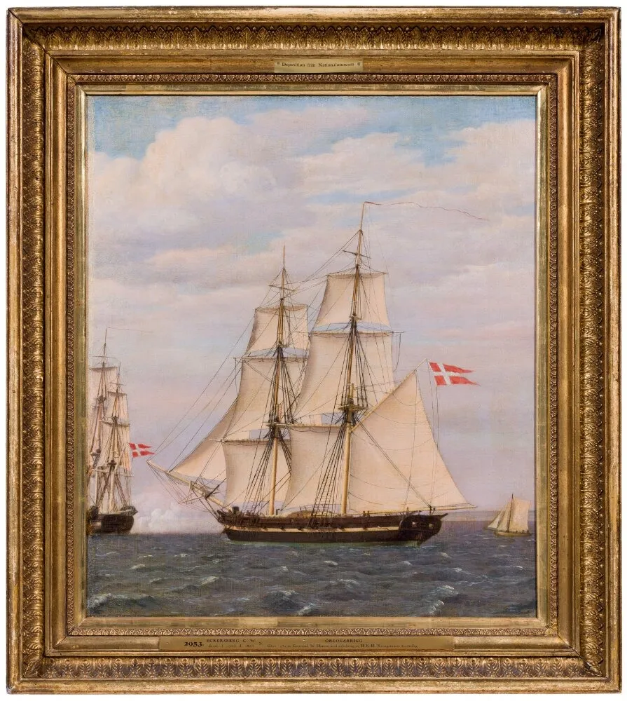 Naval Brig, by Christoffer Wilhelm Eckersberg, oil, 1828